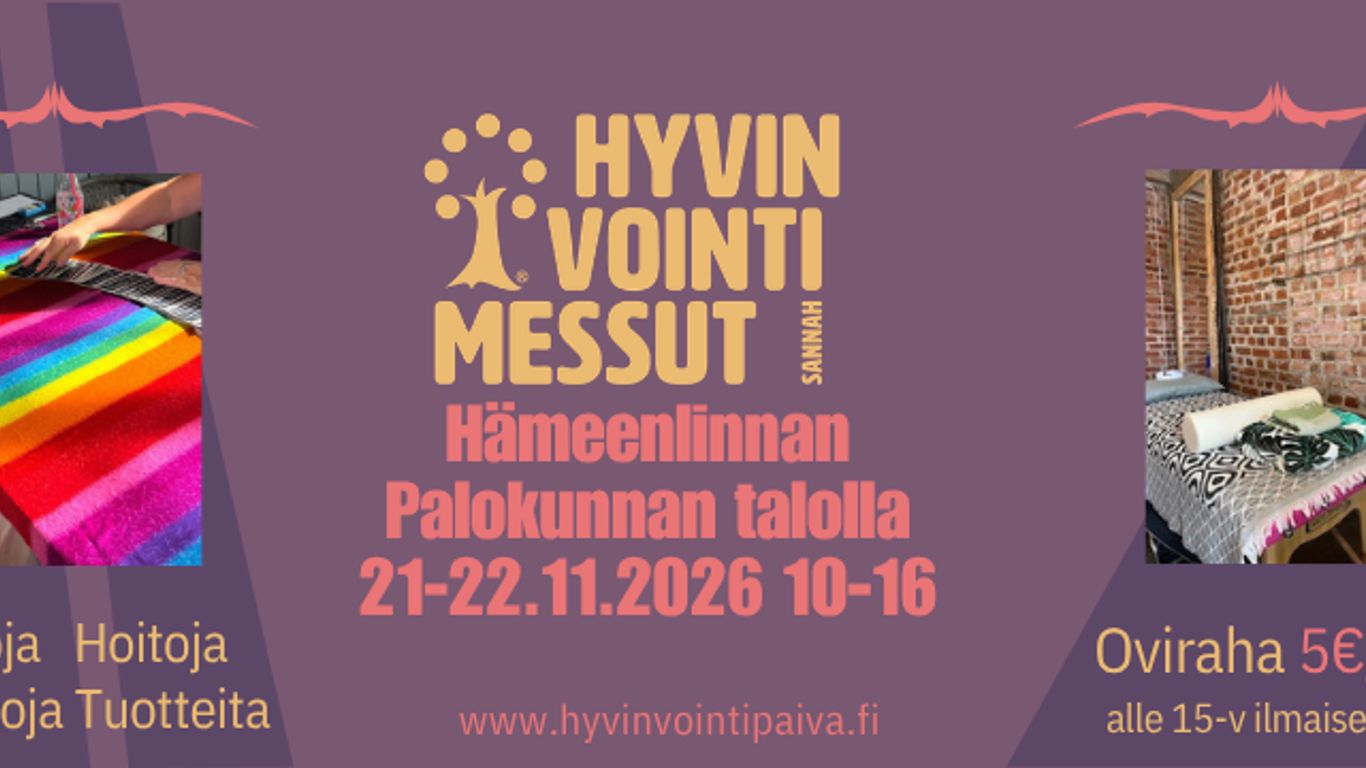 Kuvituskuva. Messu mainos Hämeenlinnan hyvinvointi