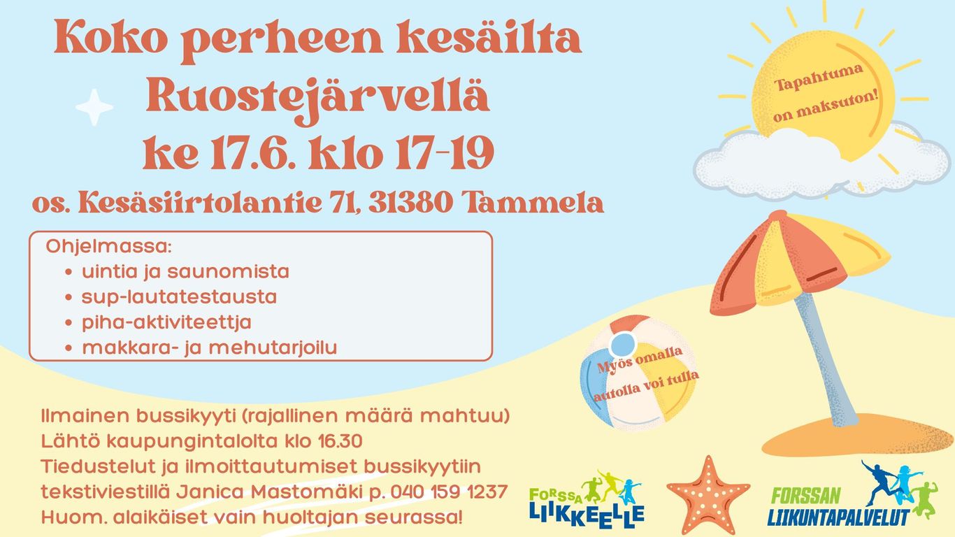Kuvassa tapahtuman tiedot