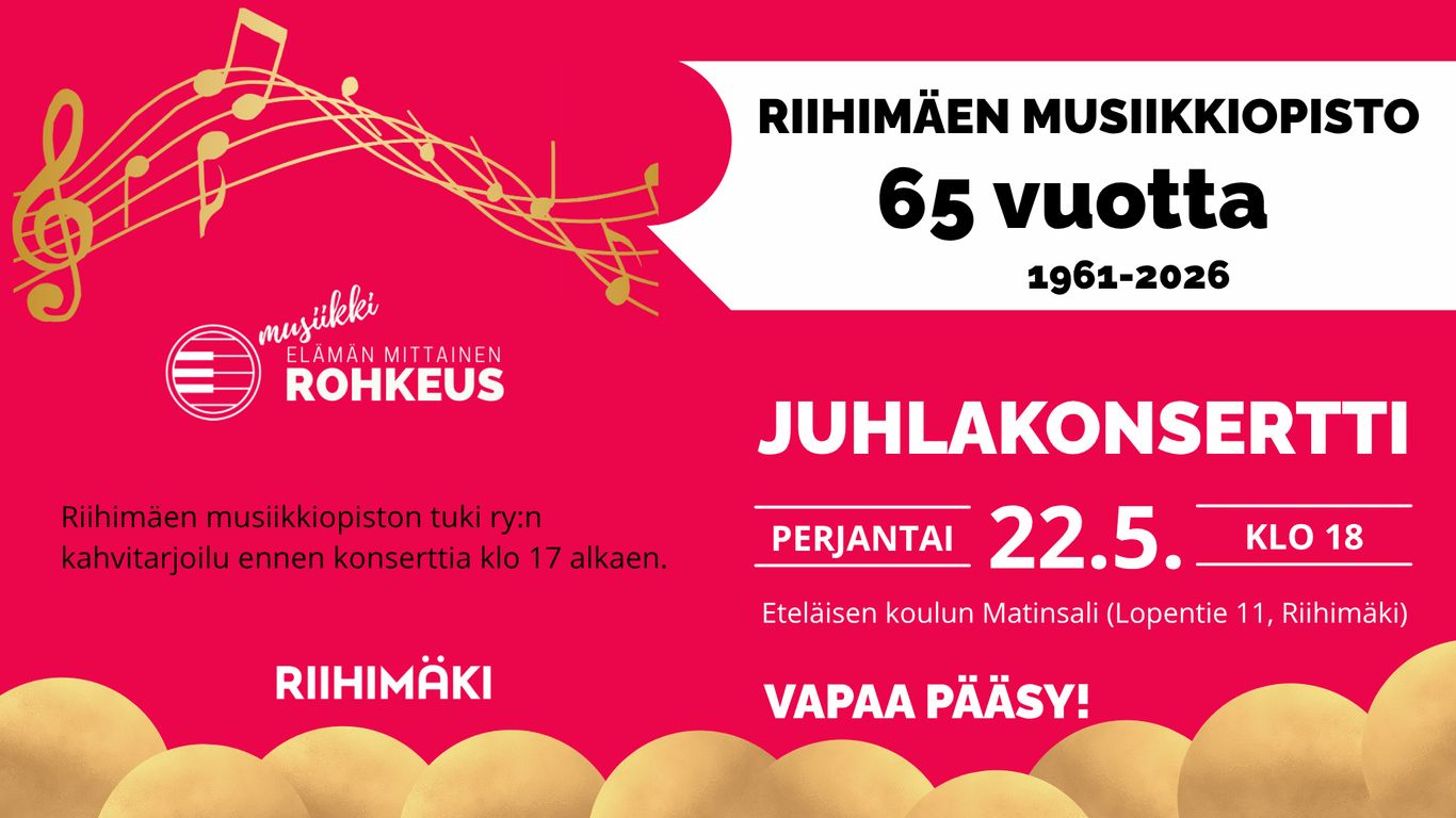 Riihimäen musiikkiopiston 65-vuotisjuhlakonsertti
