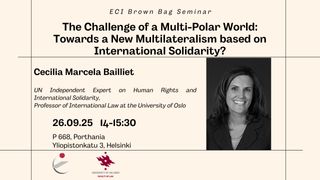 “The Challenge of a Multi-Polar World: Towards a New Multilateralism based on International Solidarity?”