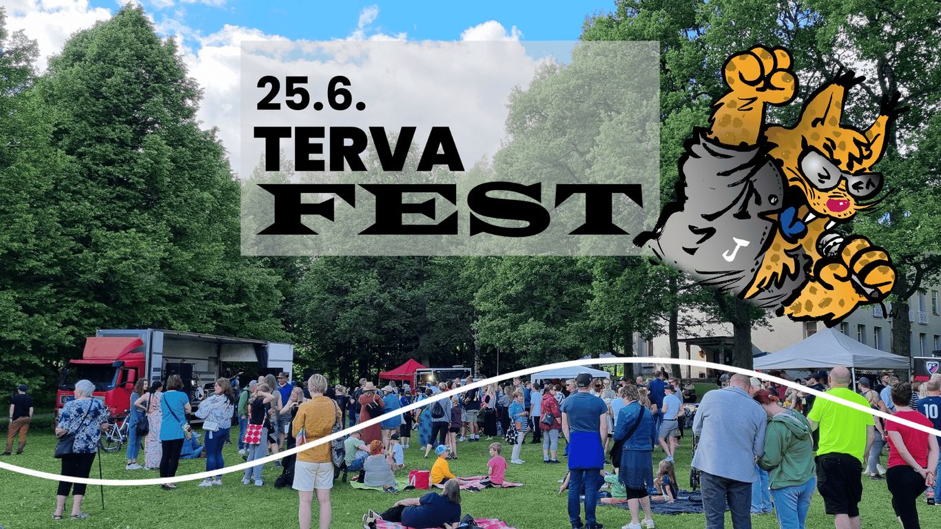 Ihmisiä Tervafesteillä katsomassa esiintyjää, jutt