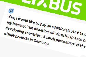 Sí, m'agradaria compensar les meves emissions de carboni Viatja de forma sostenible amb FlixBus