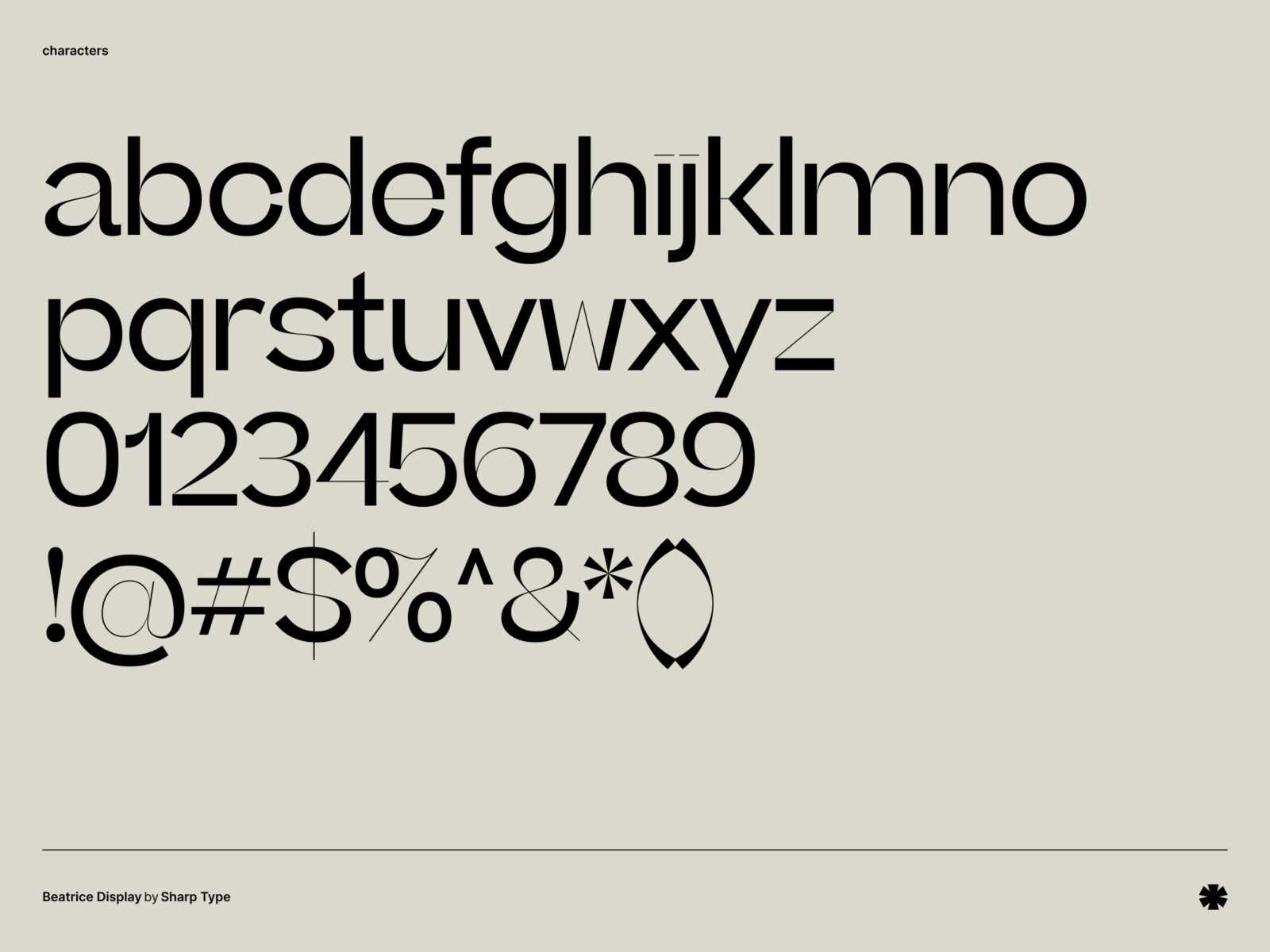 Sharp Type — Beatrice Display – Beatricedisplay characters