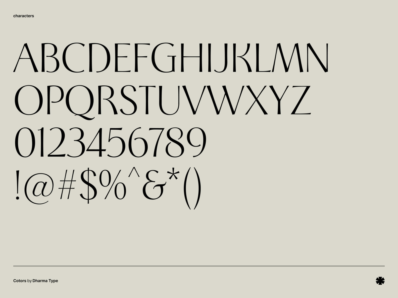 Dharma Type — Cotoris – Cotoris characters