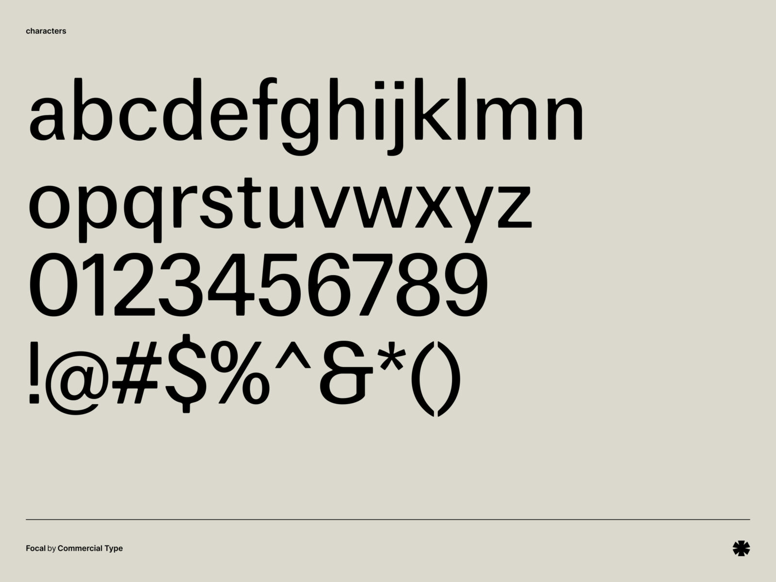 Commercial Type — Focal – Focal characters