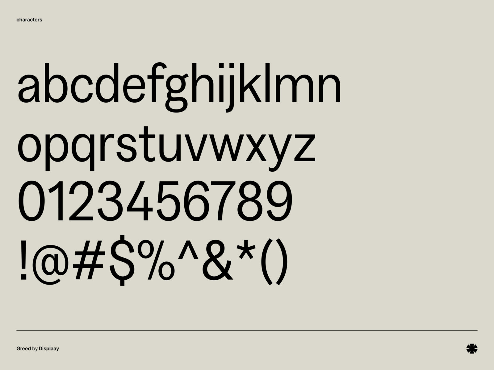 Displaay — Greed – Greed characters