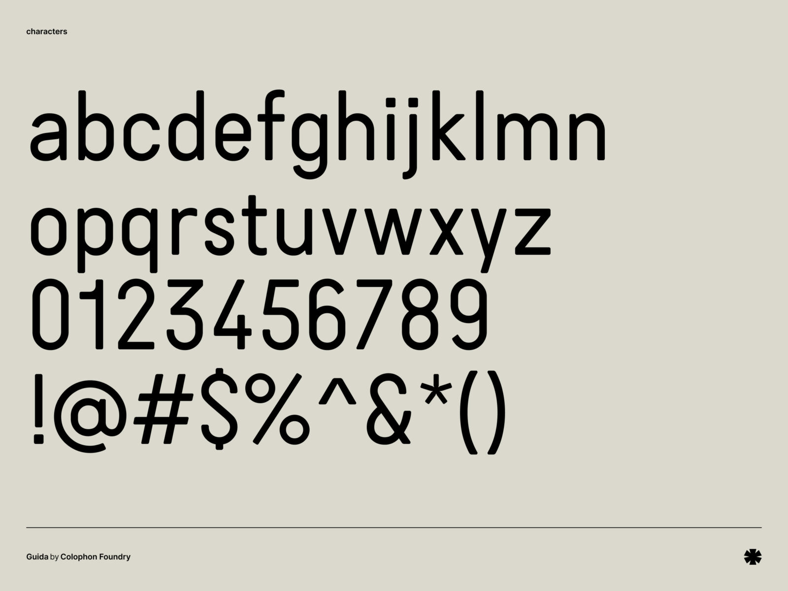 Colophon Foundry — Guida – Guida characters