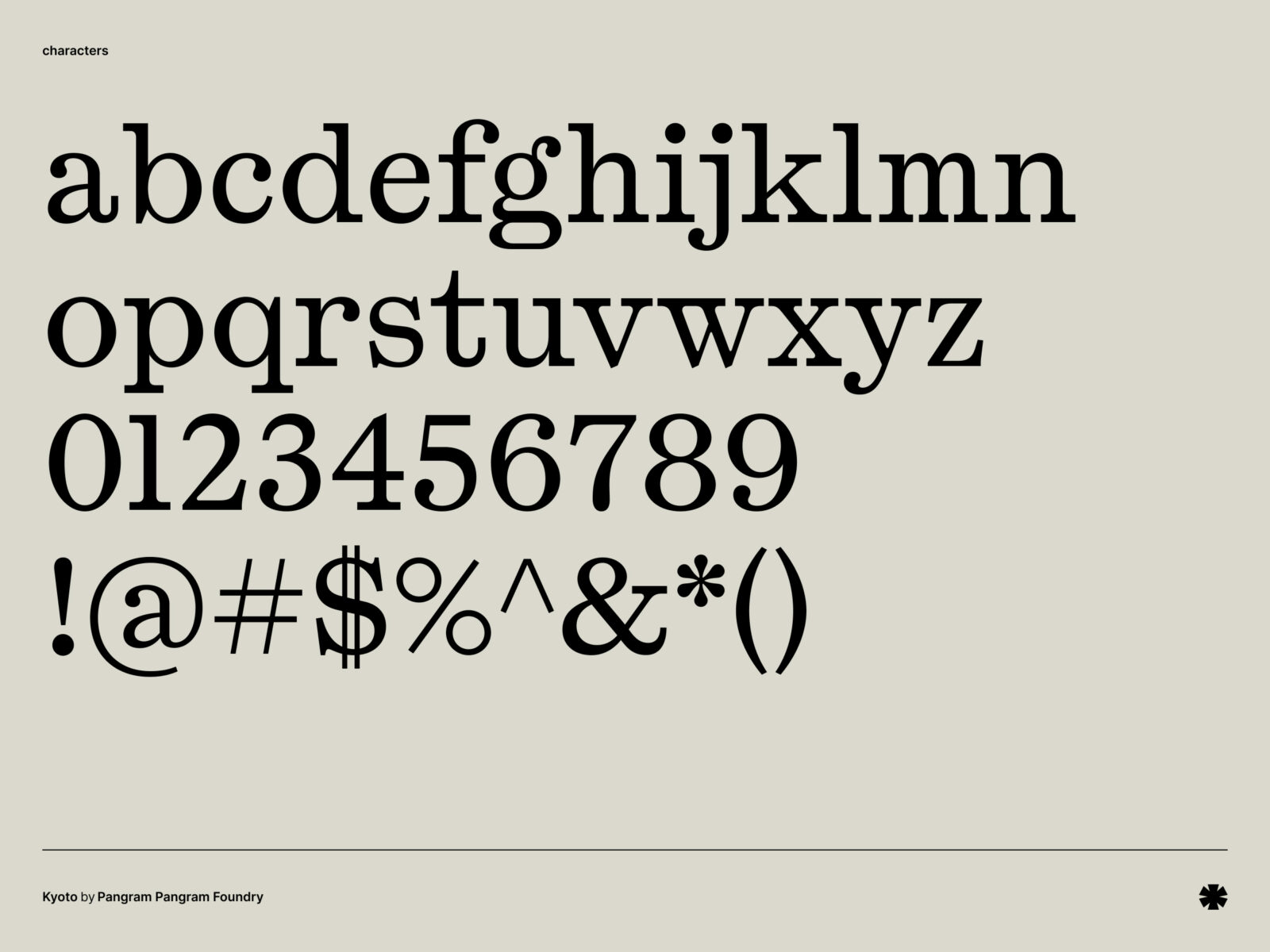 Pangram Pangram Foundry — Kyoto – Kyoto characters