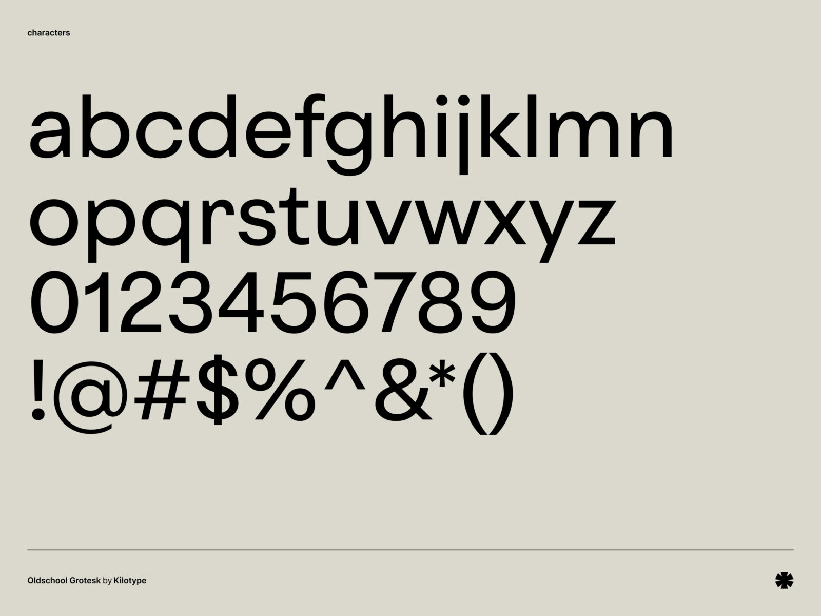 Kilotype — Oldschool Grotesk – Oldschool grotesk characters