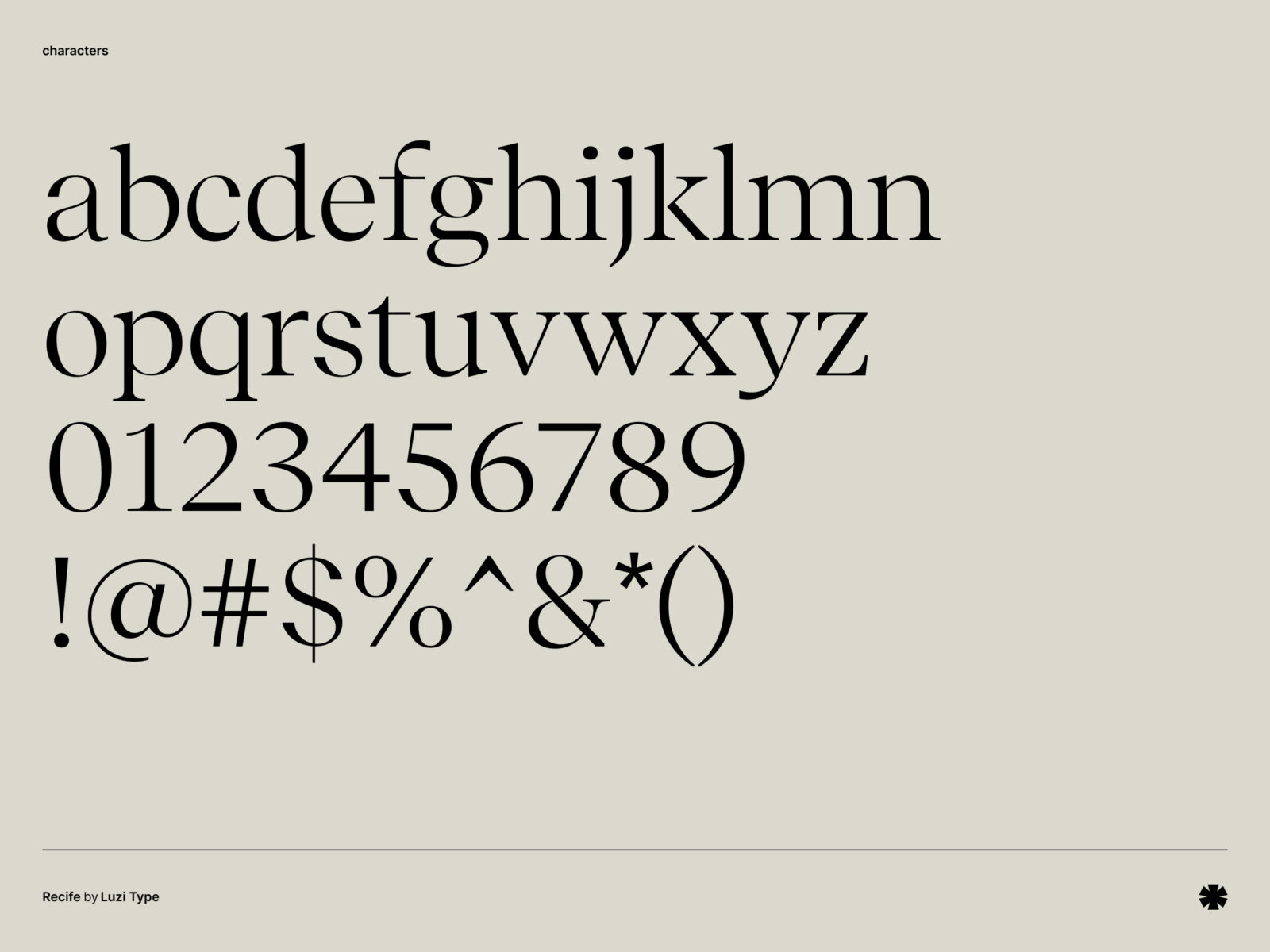 Luzi Type — Recife – Recife characters