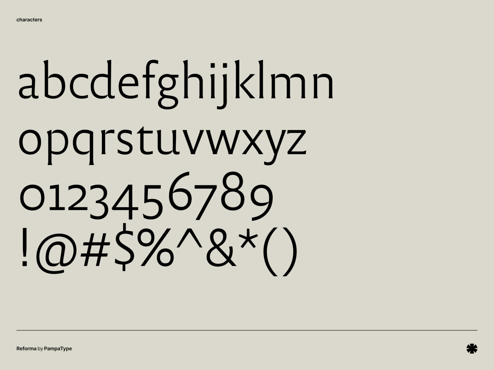 PampaType — Reforma – Reforma characters