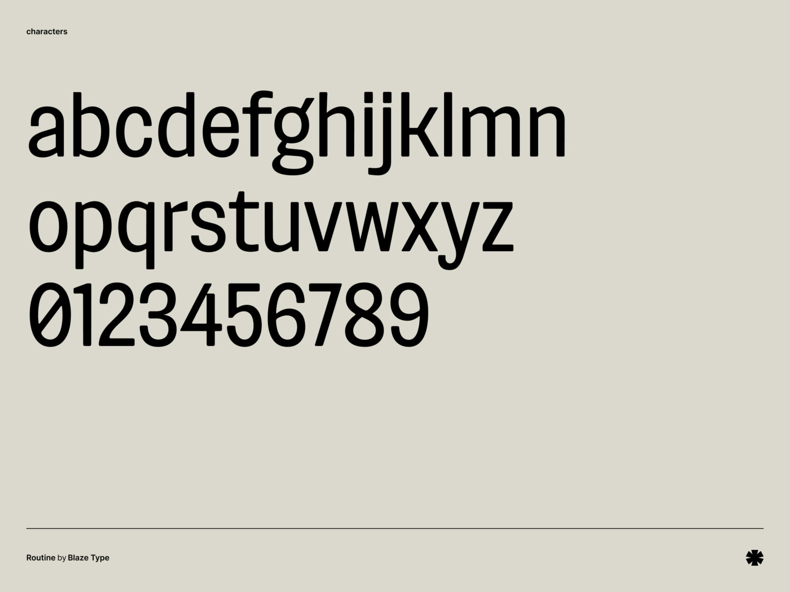 Blaze Type — Routine – Routine characters