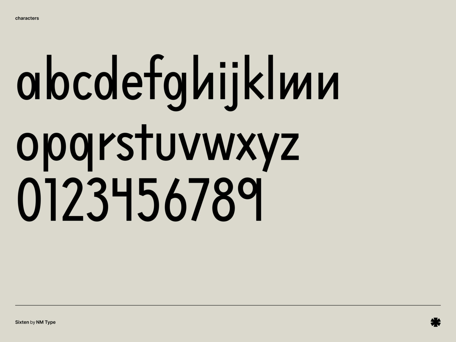 NM Type — Sixten – Sixten display characters