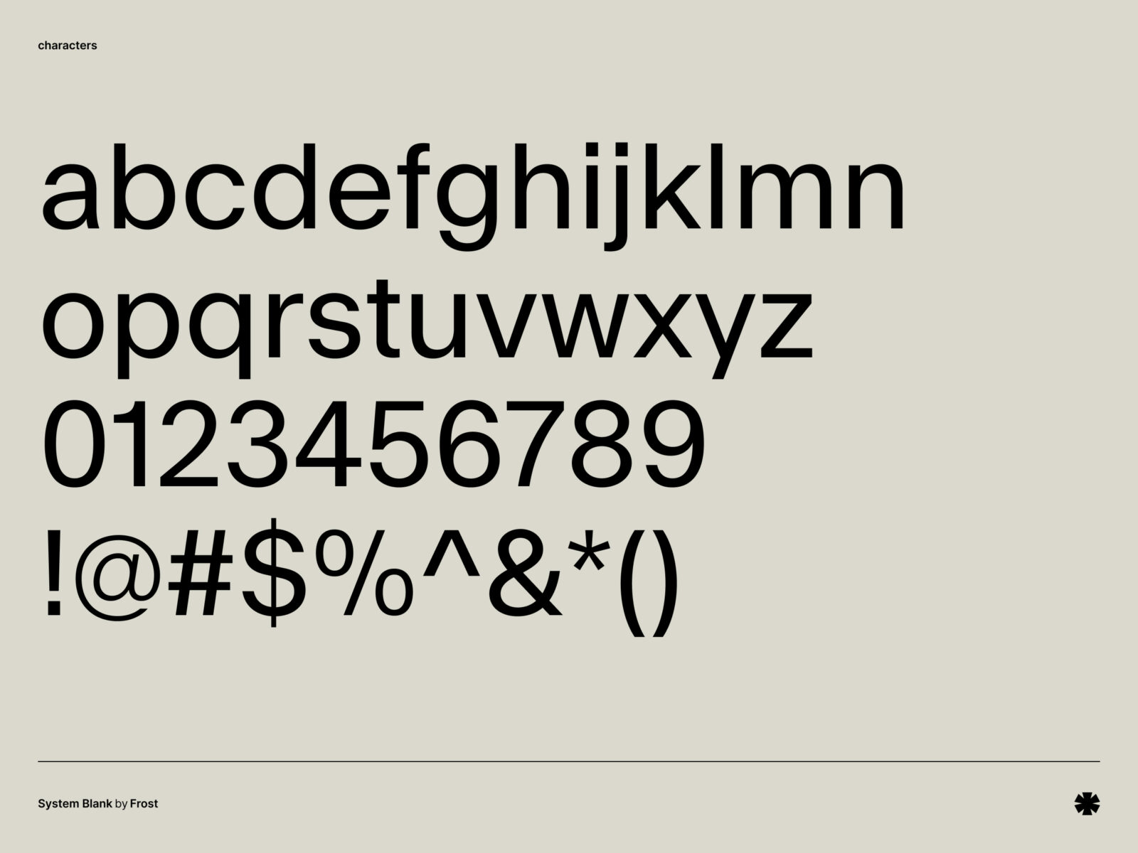 Frost — System Blank – System characters