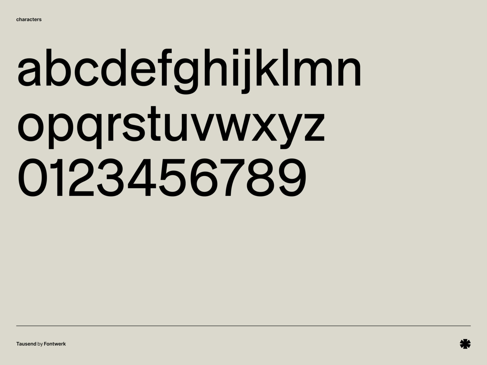 Fontwerk — Tausend – Tausend characters