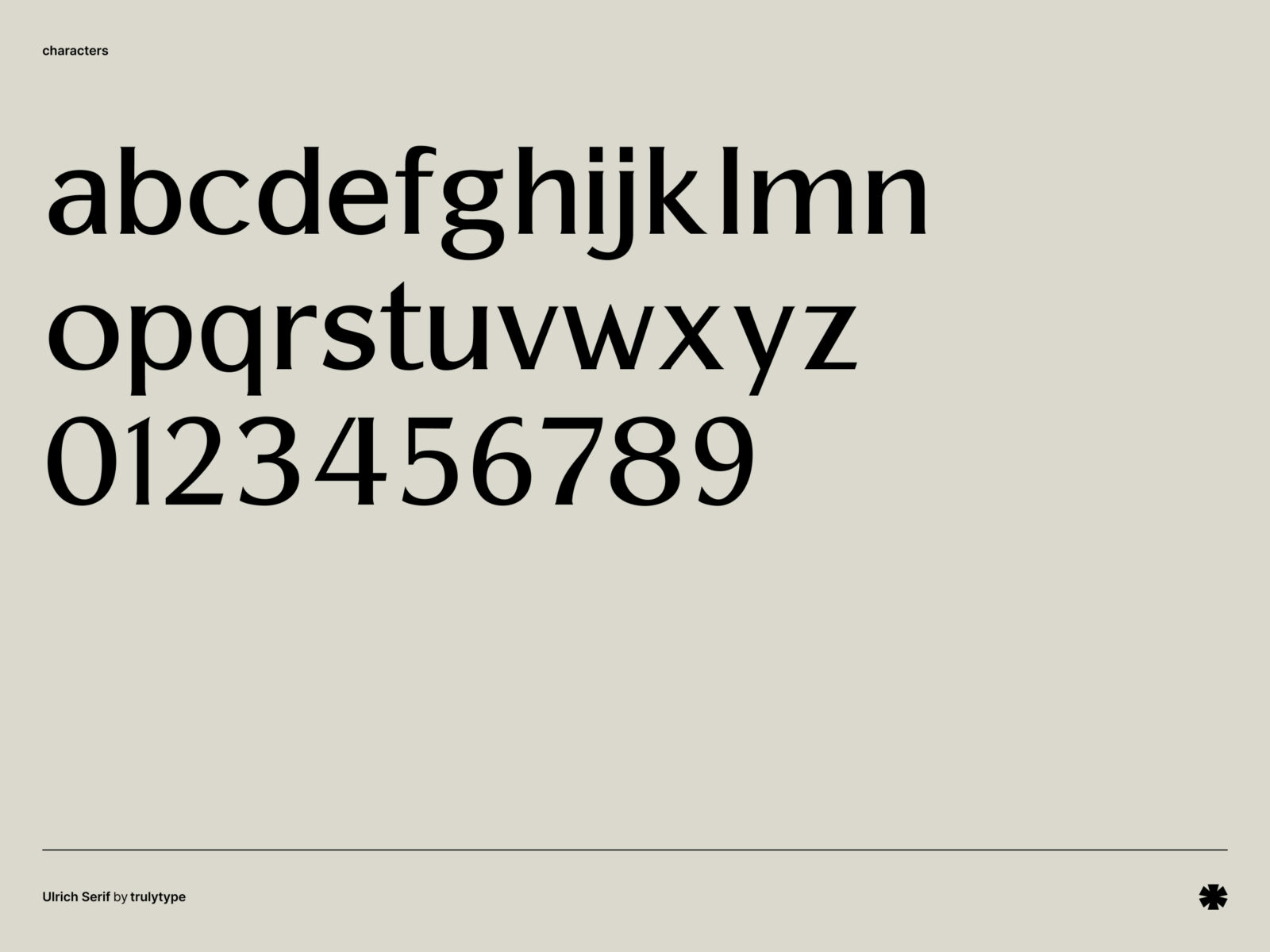 trulytype — Ulrich Serif – Ulrich characters