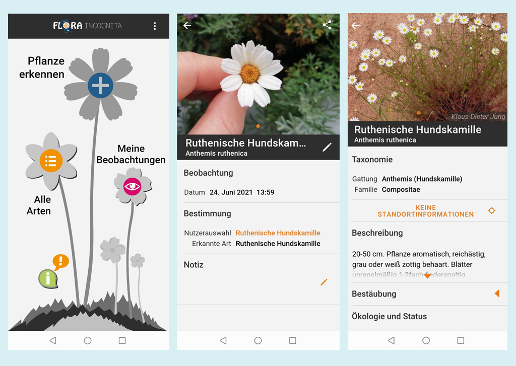 Screenshots der App Screenshots der App