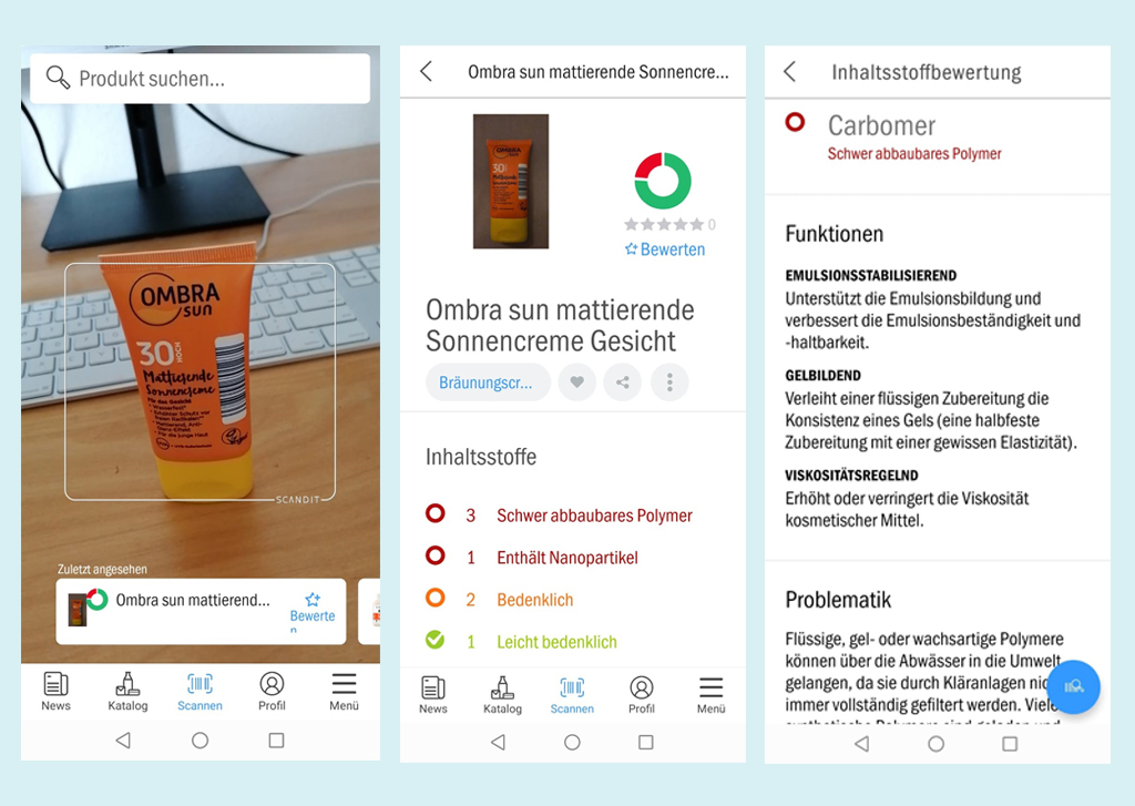 Screenshots der App Screenshots der App