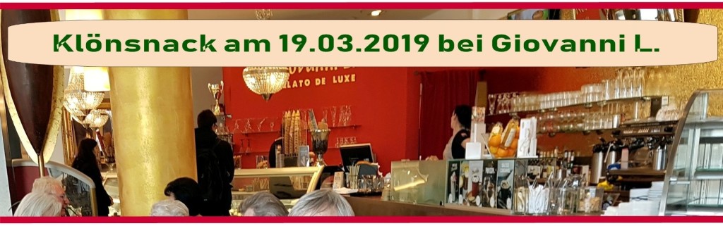 Klönsnack am 19.03.2019 Klönsnack am 19.03.2019