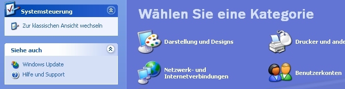 Systemsteuerung Systemsteuerung