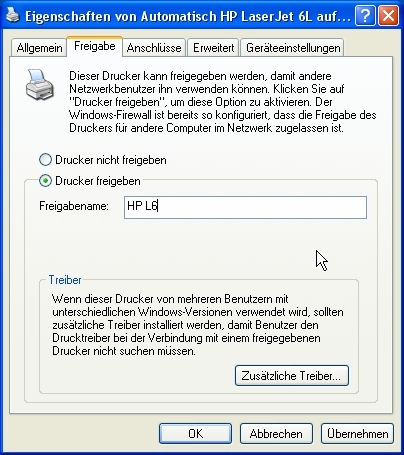 Druckerfreigabe Druckerfreigabe