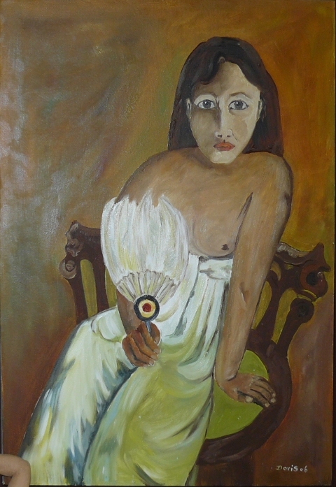 Mädchen mit Fächer nach Gauguin Mädchen mit Fächer nach Gauguin