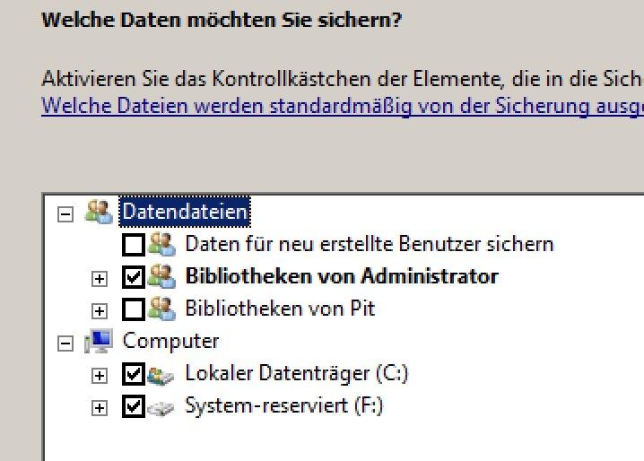 Wahl der Daten Wahl der Daten