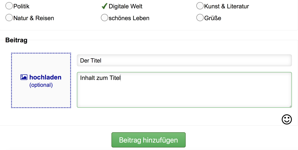Neuer Beitrag Neuer Beitrag