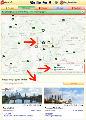 Screenshot Regionalseite Screenshot Regionalseite
