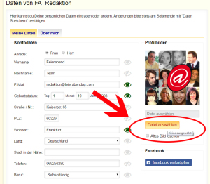 Screenshot Profilbild hochladen Screenshot Profilbild hochladen
