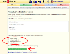 Screenshot Freundesanfrage Screenshot Freundesanfrage