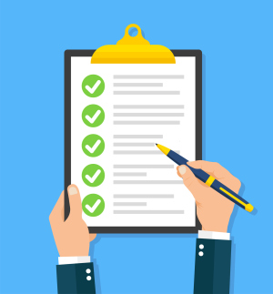 Zeichnung einer Checkliste Zeichnung einer Checkliste