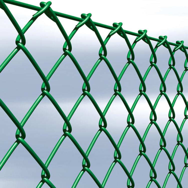 Loose mesh fence 50x50 mm, green RAL 6005, galvanized and PVC-coated 50x50 mm diamond mesh fence, galvanized and PVC-coated in green RAL 6005, flexible and lightweight. Ideal for sloping terrain. 25-meter roll.