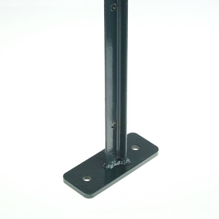 Grey plastic coated sleeve anchored T-post For a wall installation