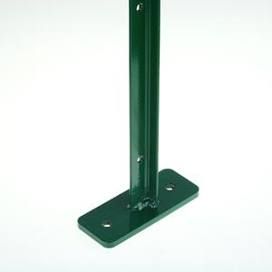 Poteau à T vert avec platine de fixation Pour la pose sur muret