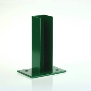 Platine de fixation verte carrée 50x50  Pour une fixation sur muret ou dalle des piliers de portail ou profils carrés