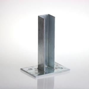 Platine de fixation galvanisée carrée 50 Pour une fixation sur muret ou dalle des piliers de portail ou profils carrés