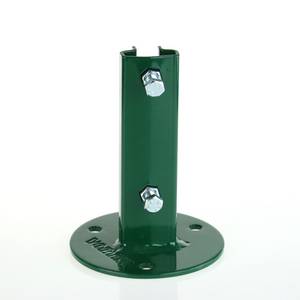 Platine de fixation verte pour poteau T 30  Pour fixer les poteaux à T sur muret avec classe