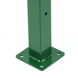 Poteau P-quadro vert avec platine Pour clôture panopro 2000