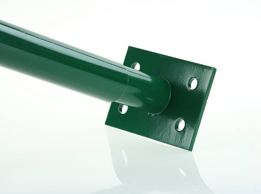  Platine de fixation verte tubulaire Ø 48 mm Pour une fixation sur muret de poteaux ronds ou de tubes Ø 48 mm
