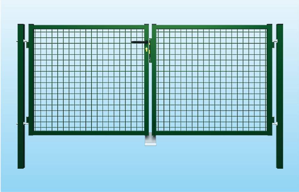 Two wings green Garden gate With stainless steel accessories