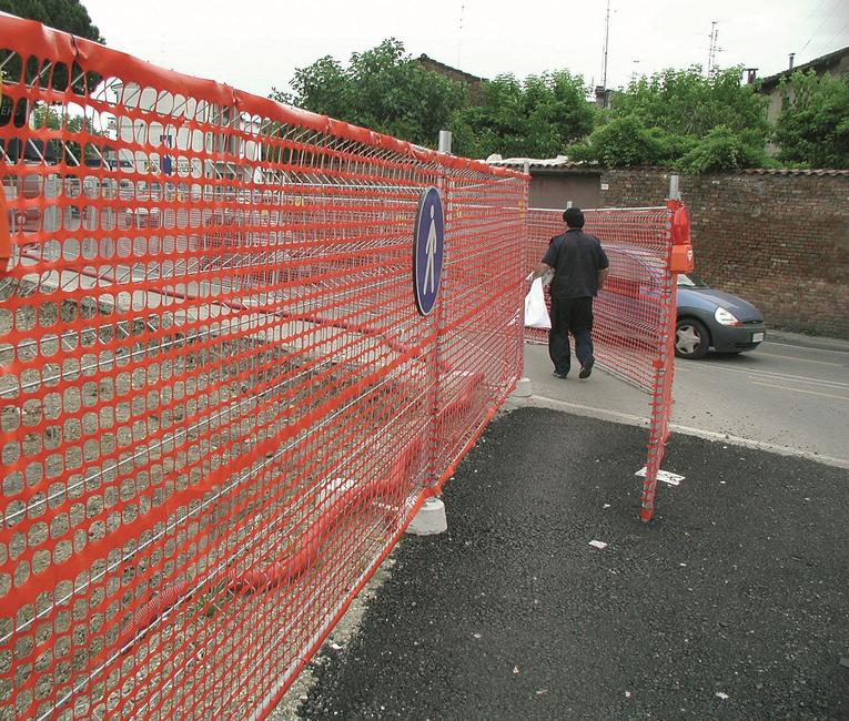 Area orange Building site fence 