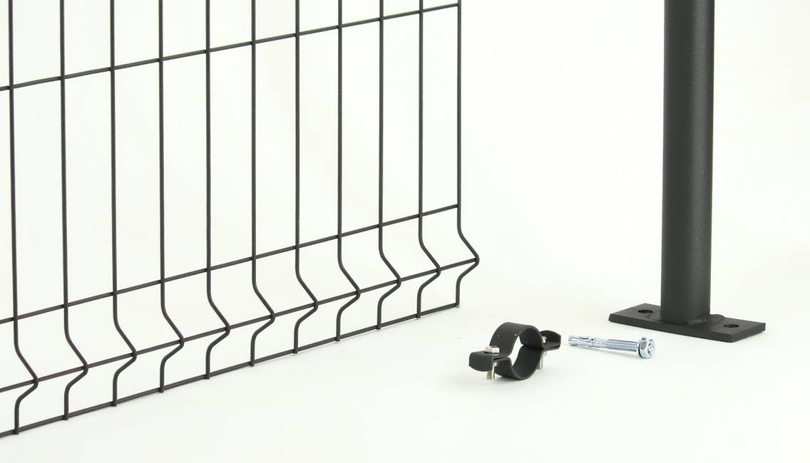 Kit 20 mt. clôture à panneaux rigides Classic anthracite avec collier Facile et économique