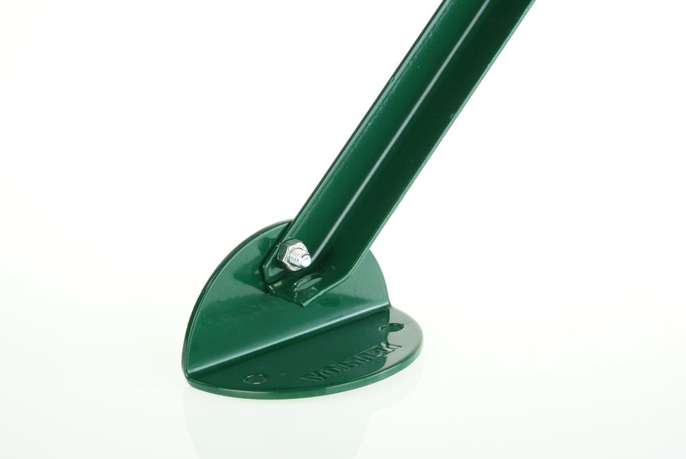 Green round support plate for brace bar To bolt a brace bar to a wall with elegance