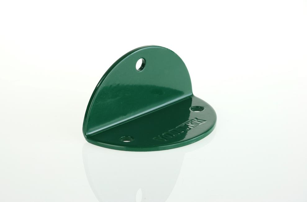 Green round support plate for brace bar To bolt a brace bar to a wall with elegance