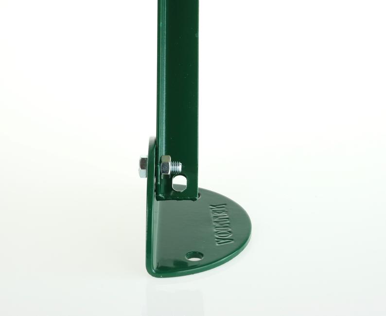 Green round support plate for brace bar To bolt a brace bar to a wall with elegance