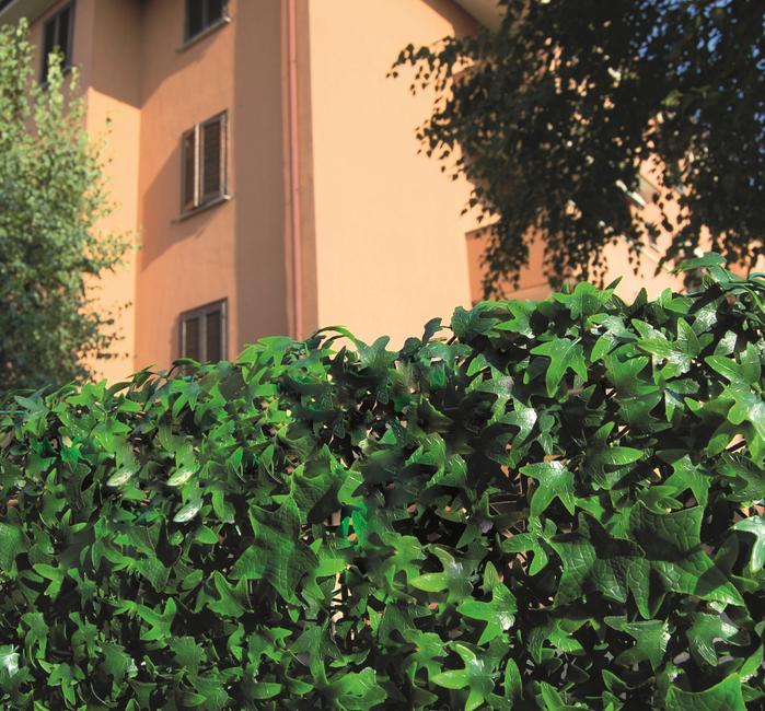 Divy 3D Panel Helix Synthetic hedge with ivy leaves in interlocking modules 