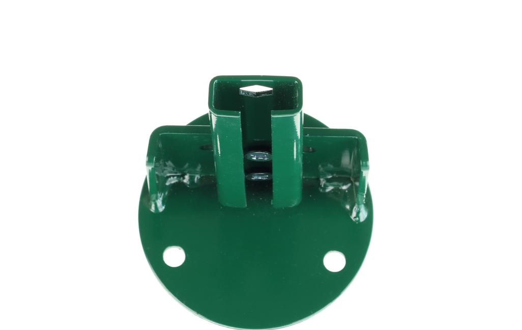 Round inclinable T 35 post support plate Green round support plate to bolt to a sloping wall