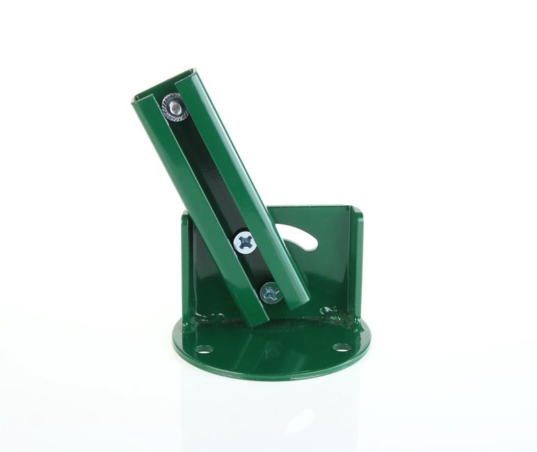 Round inclinable T 35 post support plate Green round support plate to bolt to a sloping wall