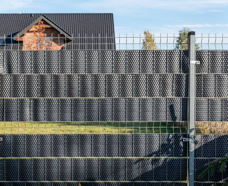 Bande brise-vue anthracite Résine tressée en bande pour panneau rigide